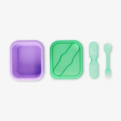 Lunchbox pieghevole lilla con spork - 600 ml