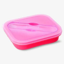 Lunchbox pieghevole rosso con spork - 600 ml