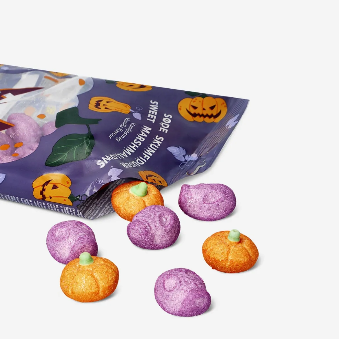Marshmallow a forma di zucche e teschi - Gusto vaniglia