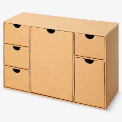 Organizer da scrivania in carta kraft con 6 cassetti