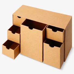 Organizer da scrivania in carta kraft con 6 cassetti