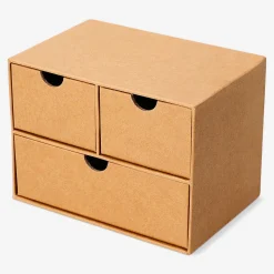 Organizer da scrivania in carta kraft con 3 cassetti