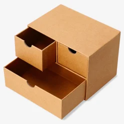 Organizer da scrivania in carta kraft con 3 cassetti