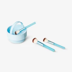 Organizer e pulitore per pennelli trucco blu