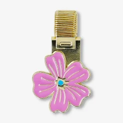 Passante portapenna dorato con fiore