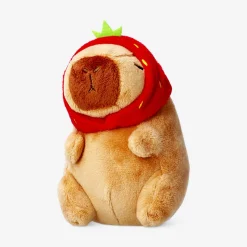 Peluche capibara con cappello a forma di fragola