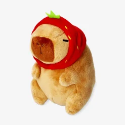 Peluche capibara con cappello a forma di fragola