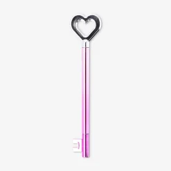 Penna a sfera - chiave rosa e argento
