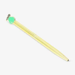 Penna a sfera - Dorata con topper a forma di pera verde