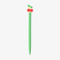Penna a sfera - verde con topper ciliegia