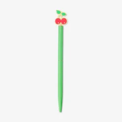 Penna a sfera - verde con topper ciliegia