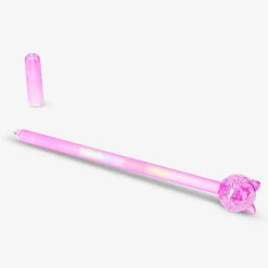 Penna gel multicolore - Puntale con gatto viola