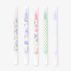Penne doppia punta con inchiostro gel ed evidenziatori - 4 pz