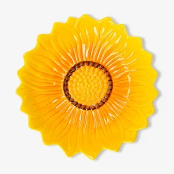 Piatto con girasoli in rilievo - 20 cm