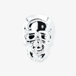 Piatto con teschio in argento