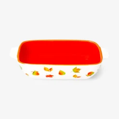 Pirofila in ceramica con design foglie - 12x20 cm