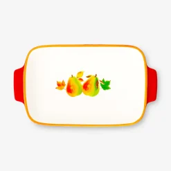 Pirofila in ceramica con design autunnale - 28x16 cm