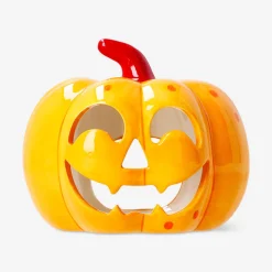Portacandela LED a forma di zucca - 14 cm