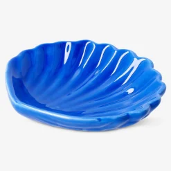 Portasapone conchiglia in ceramica blu