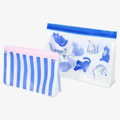 Sacchetti Grip seal con stampa di gatti e strisce - 2 pz