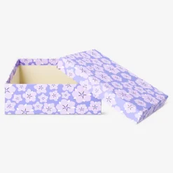 Scatola portaoggetti con fiore viola - 14x20 cm