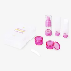 Set da viaggio rosa in scatola