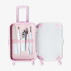 Set manicure e pedicure in trolley rosa - 5 pz