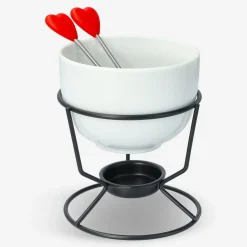 Set per fonduta di cioccolato. Con 2 forchette