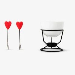 Set per fonduta di cioccolato. Con 2 forchette