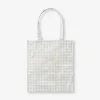Shopper con stampa fiori e quadretti