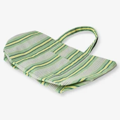Shopper in rete verde a righe