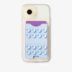 Supporto blu per smartphone con ventose