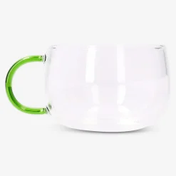 Tazza in vetro con manico colorato - 220 ml