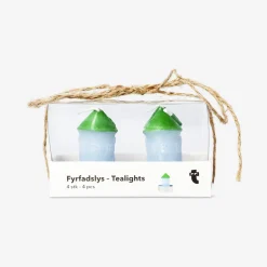 Tealight casette blu & verdi - 4 pz