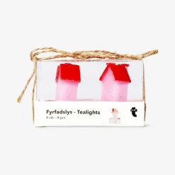 Tealight casette rosa & arancioni - 4 pz