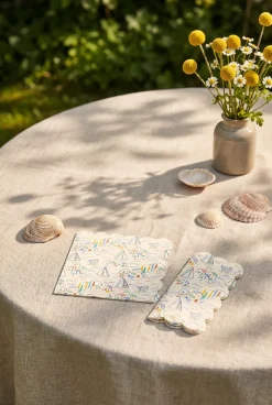 Tovaglioli con bordo smerlato e stampa summerhouse - 16 pz