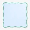 Tovaglioli in tessuto blu con bordo smerlato - 2 pz