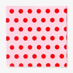 Tovaglioli rosa con pois rossi - 16 pz