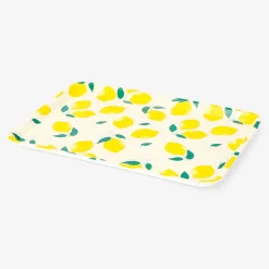 Vassoio decorativo con stampa di limoni - 22x31 cm