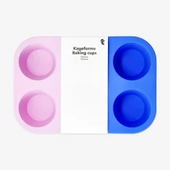 Vassoio per muffin in silicone rosa e blu