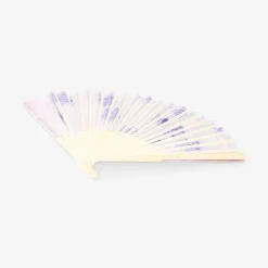 Ventaglio pieghevole in bambù - Design astratto viola